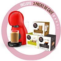 Dolce Gusto Piccolo XS EDG210.R - Cafetera de cápsulas con 15 bares de presión- 0.8L- con tres packs de café- color rojo